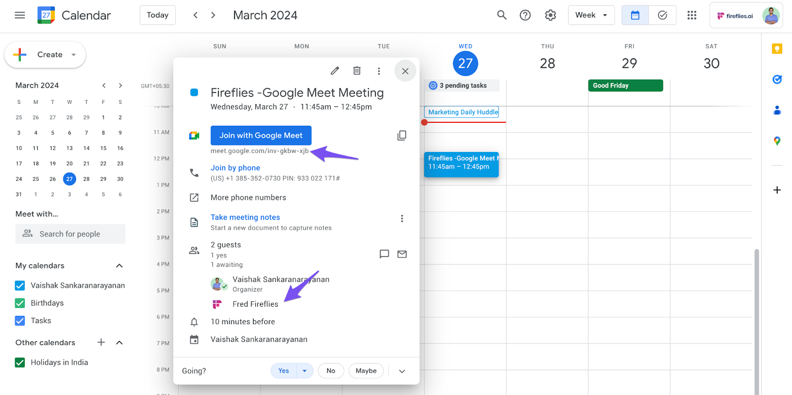 How to invite Fireflies to Google Meet meetings – Fireflies.ai